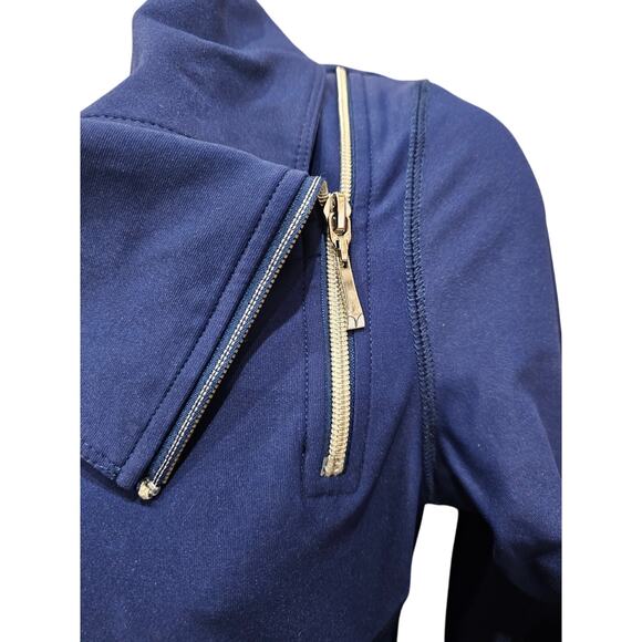 Jofit size S jumper jacket vivid blue side zip high neck EUC tennis active warm - Picture 3 of 8